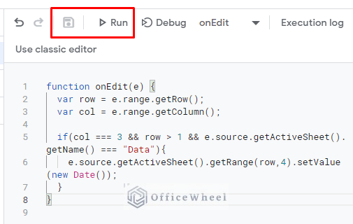 automatic last modified timestamp using google sheets script